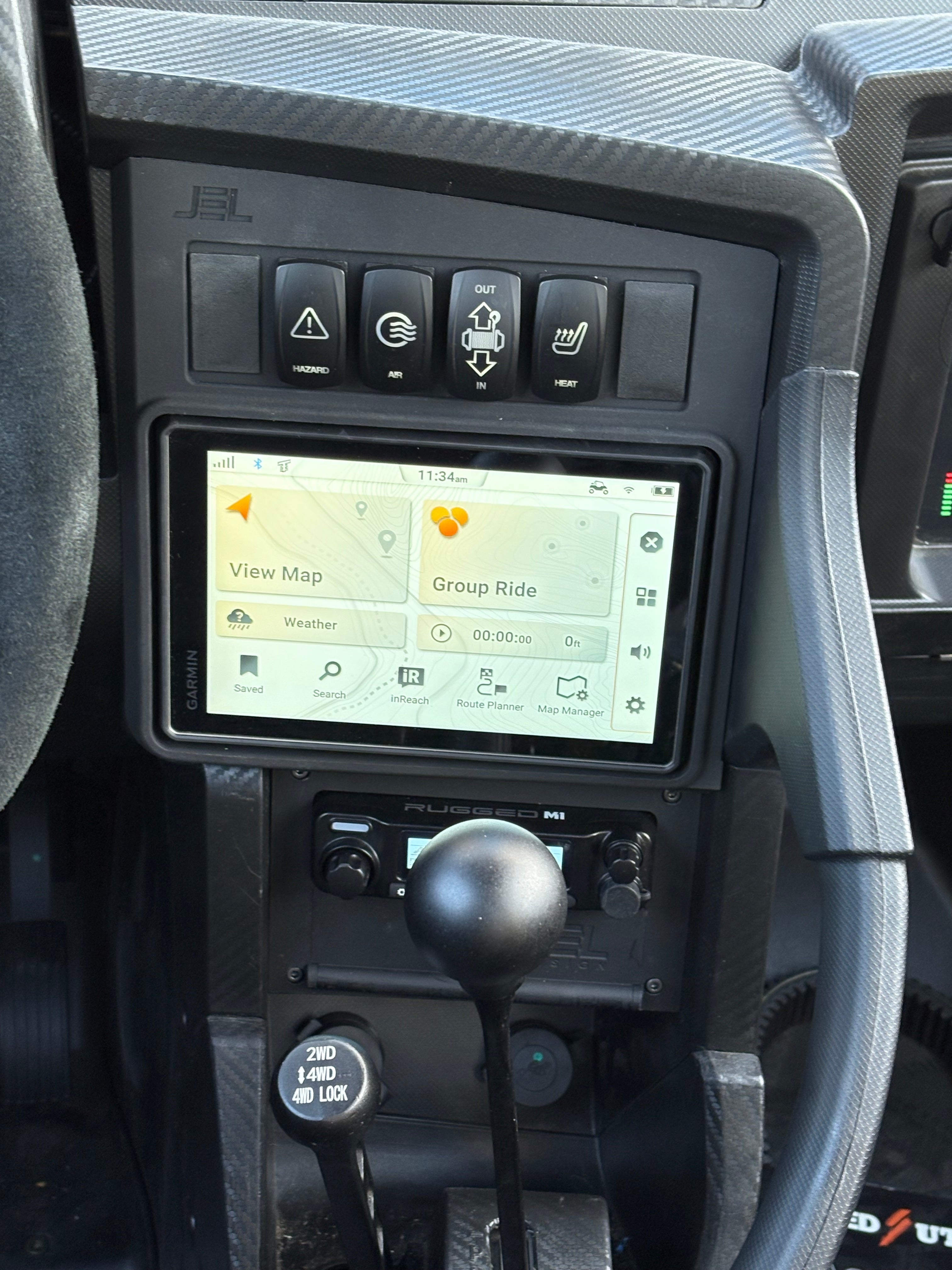 Garmin Tread 2 GPS installed in Speed UTV using JEL-Design upper dash mount panel for a factory OEM-style for an elevated interior appearance, clean, durable, built for the ride.