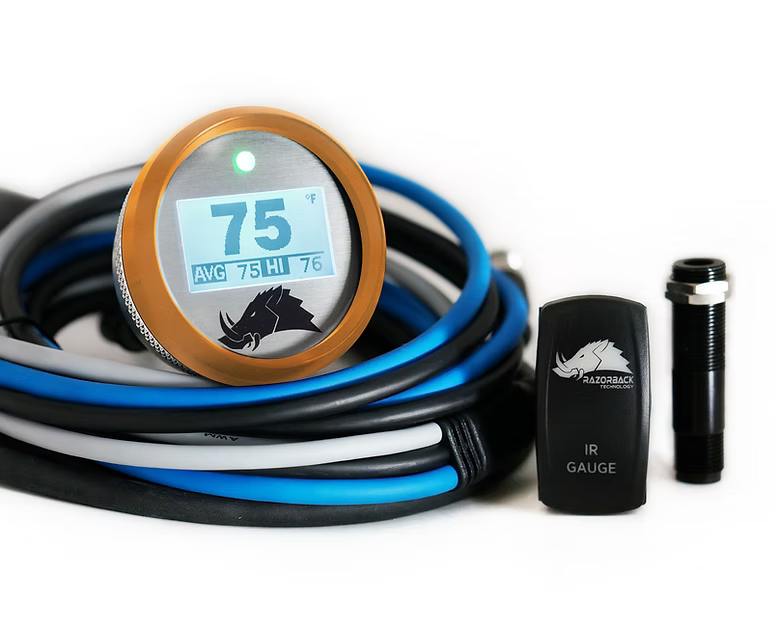 Razorback Technology Belt Temp Gage with Standard Mounts (Speed, RZR, X3,Autometer)