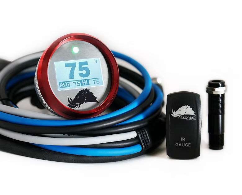 Razorback Technology Belt Temp Gage with Standard Mounts (Speed, RZR, X3,Autometer)